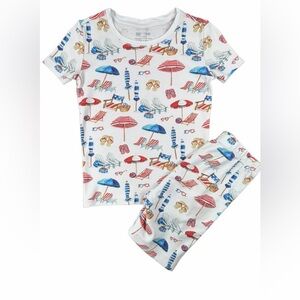 HART+LAND Kids At The Beach Organic Pima Cotton Short Sleeve Pajama Set - 6Y